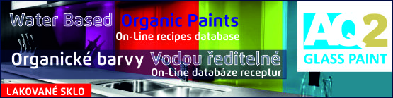 Water based organic paint for glass